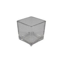 FLORERO DE VIDRIO CUBO