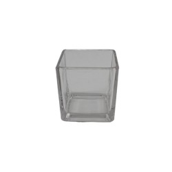 FLORERO DE VIDRIO CUBO