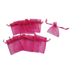 BOLSITA DE ORGANZA DE 4 X 5 FUCSIA