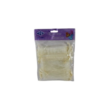 BOLSITA DE ORGANZA DE 4 X 5 BEIGE