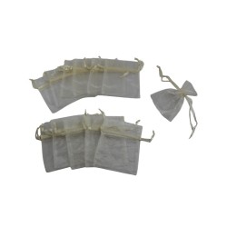 BOLSITA DE ORGANZA DE 4 X 5 BEIGE