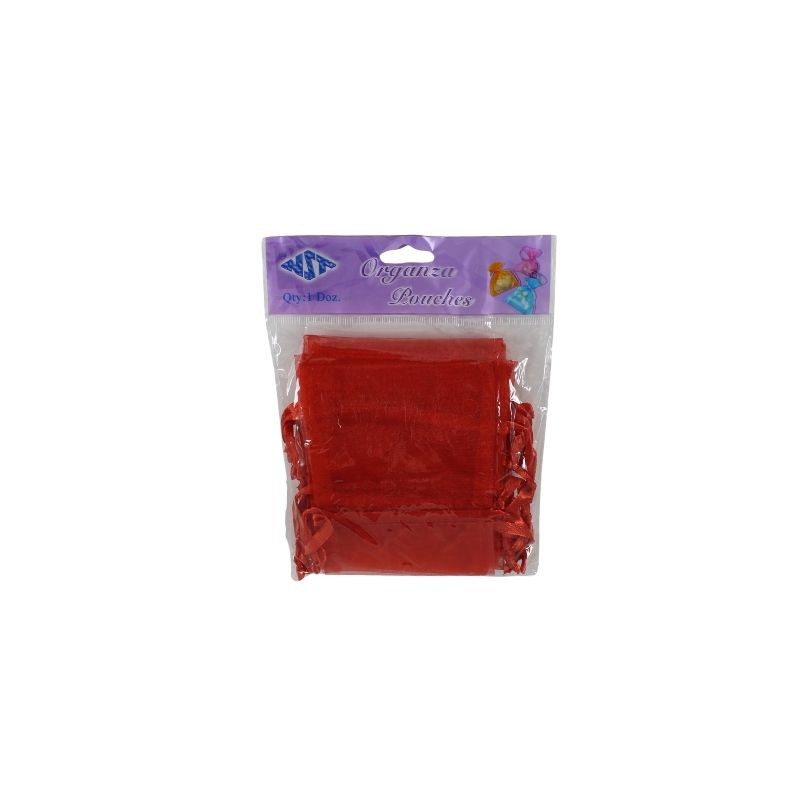 BOLSITA DE ORGANZA DE 4 X 5 ROJO