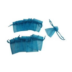 BOLSITA DE ORGANZA DE 4 X 5 TURQUESA