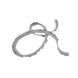 ENCAJE PLIZADO 1CM BLANCO/PLATA