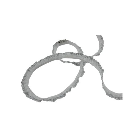 ENCAJE PLIZADO 1CM BLANCO/PLATA