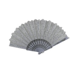 ABANICO DE PLÁSTICO BLANCO/PLATA