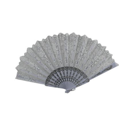 ABANICO DE PLÁSTICO BLANCO/PLATA