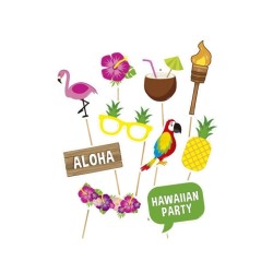 ACCESORIOS PARA FOTOS HAWAIIAN PARTY