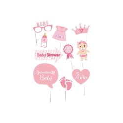 ACCESORIOS PARA FOTOS BEBÉ ROSA