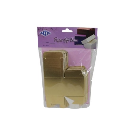 CAJA CUBO DE 2 DORADA