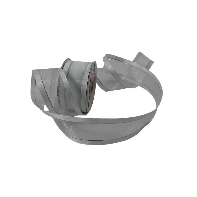 ORGANZA SATIN LUREX 9 PLATA/BLANCO