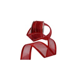 ORGANZA SATIN LUREX 9 PLATA/ROJO