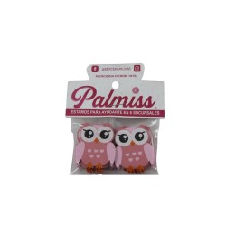 BUHOS DE MADERA CHICO ROSA