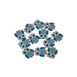 BUHOS DE MADERA CHICO AZUL