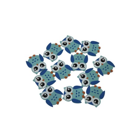 BUHOS DE MADERA CHICO AZUL
