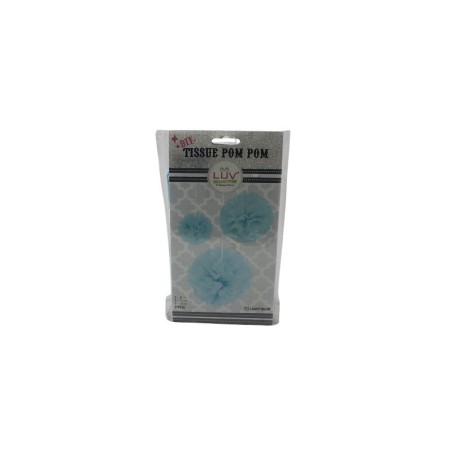 POM POM DE PAPEL AZUL