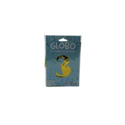 GLOBO 32 METÁLICO NÚMERO  3 ORO