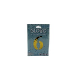 GLOBO 32 METÁLICO NÚMERO 6 ORO
