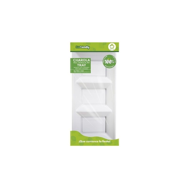 CHAROLA SECCIONAL RECTANGULAR BLANCA