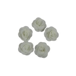 FLOR TELA BLANCO 4CM
