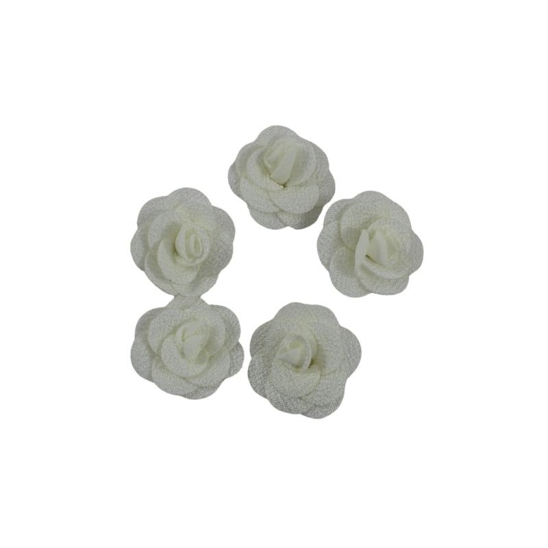 FLOR TELA BLANCO 4CM