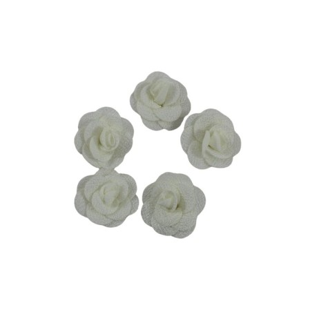 FLOR TELA BLANCO 4CM