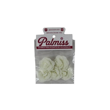 FLOR TELA BLANCO 4CM