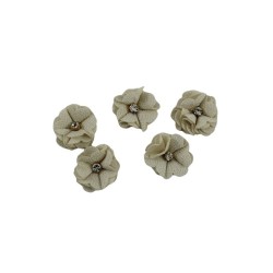 FLOR TELA HUESO 3.5CM