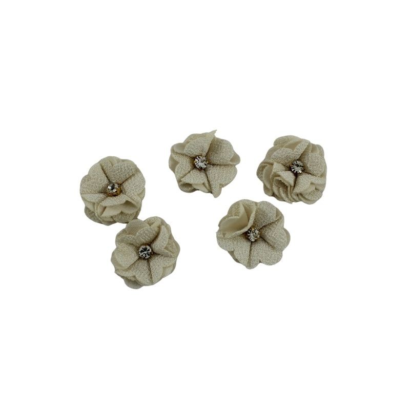 FLOR TELA HUESO 3.5CM