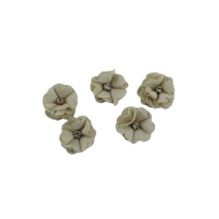 FLOR TELA HUESO 3.5CM