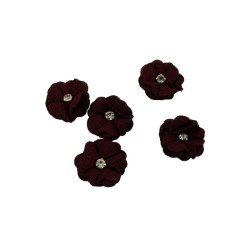 FLOR TELA VINO 3.5CM