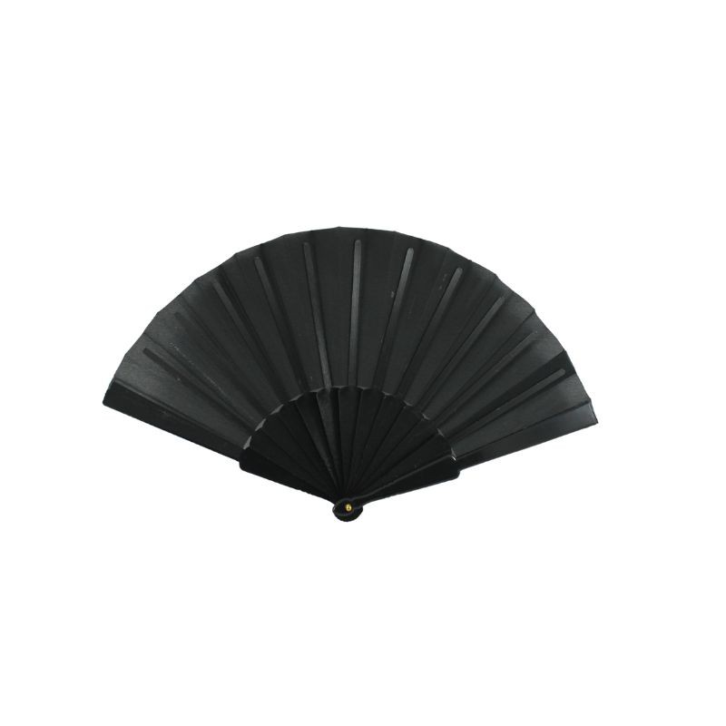 ABANICO DE PLÁSTICO NEGRO LISO