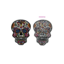 PARCHE CALAVERA DE COLORES
