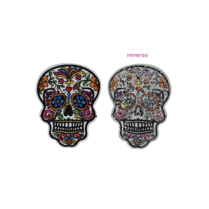 PARCHE CALAVERA DE COLORES