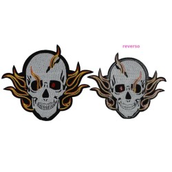 PARCHE CALAVERA CON FUEGO
