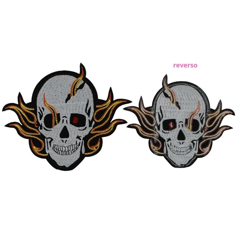 PARCHE CALAVERA CON FUEGO