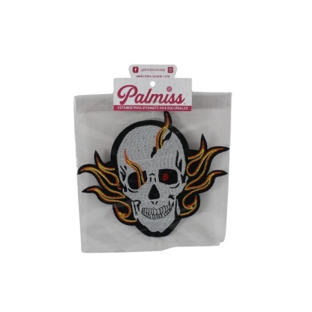 PARCHE CALAVERA CON FUEGO