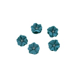 FLOR TELA TURQUESA 3.5CM
