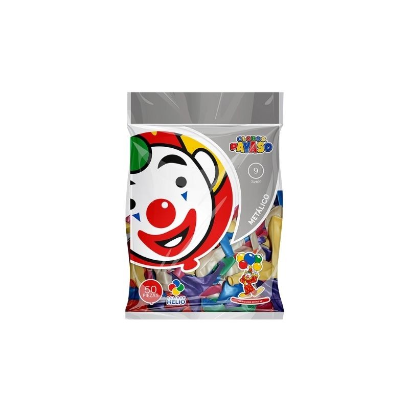 GLOBO METÁLICO DE LATEX NUM 9 SURTIDO