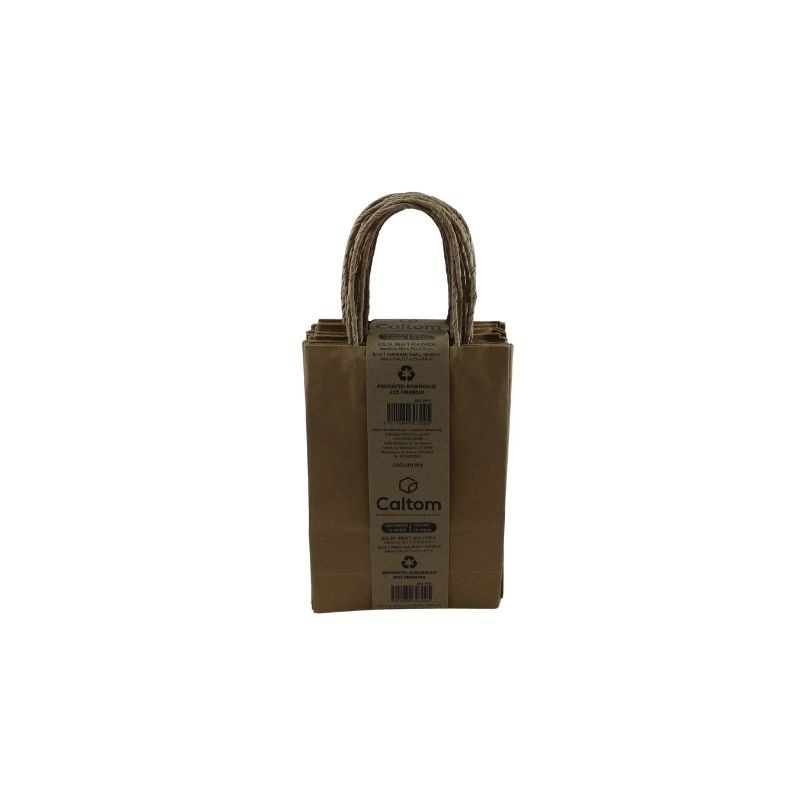 BOLSA KRAFT CON ASA 14.5X7.5X21.5CM