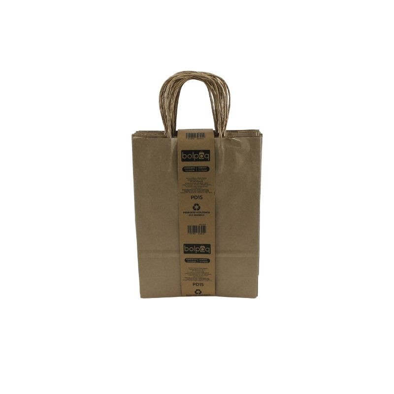 BOLSA KRAFT CON ASA 19X26.5X8CM