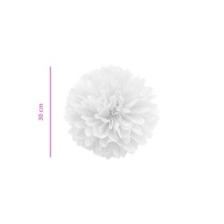 POM POM DE PAPEL BLANCO