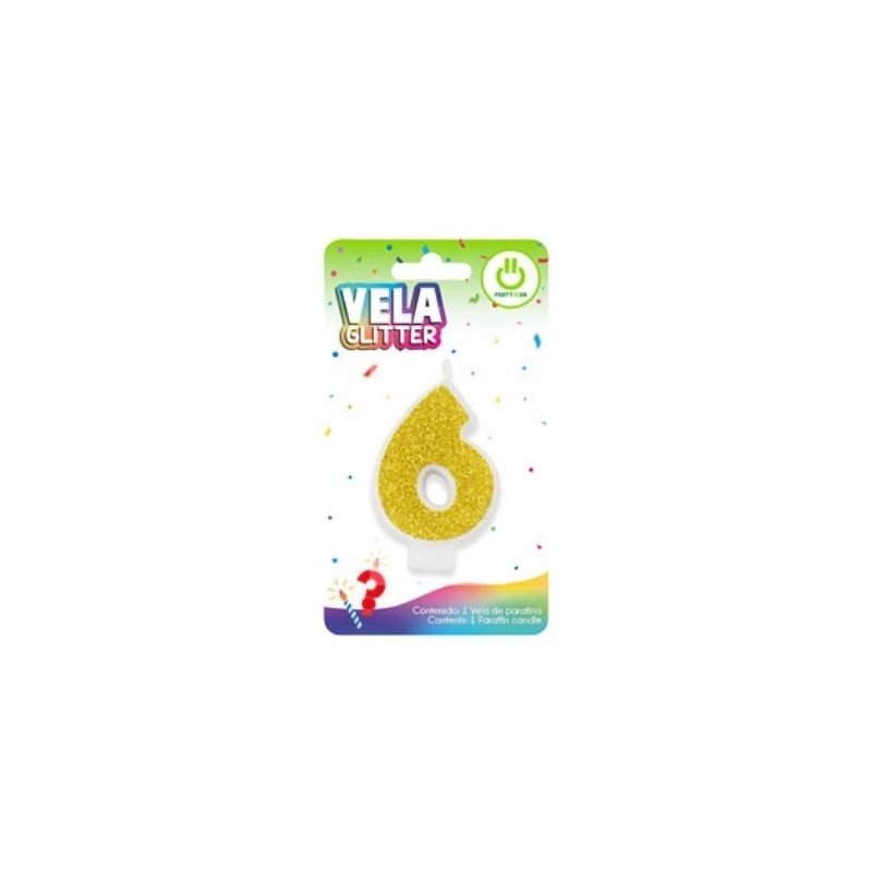 VELA PARA PASTEL NÚMERO  6