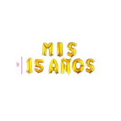 GLOBOS MIS 15 AÑOS DORADO