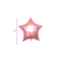GLOBO METÁLICO ESTRELLA ROSA 18