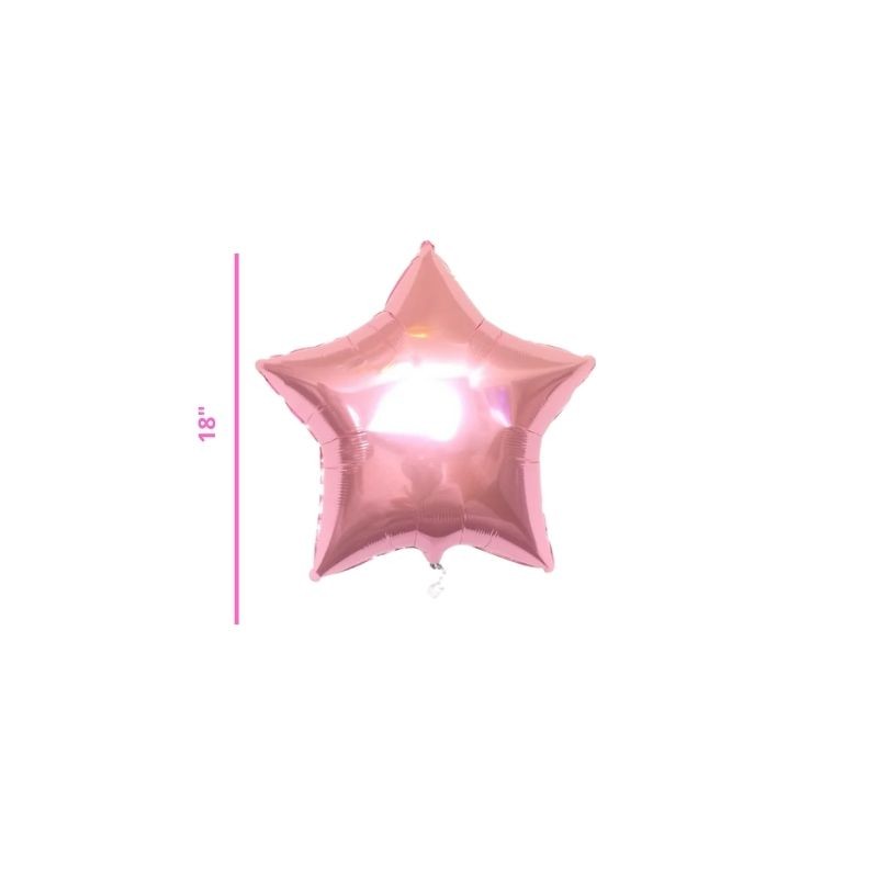 GLOBO METÁLICO ESTRELLA ROSA 18