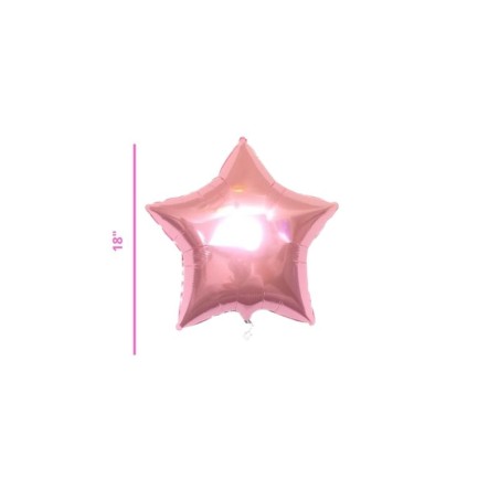 GLOBO METÁLICO ESTRELLA ROSA 18