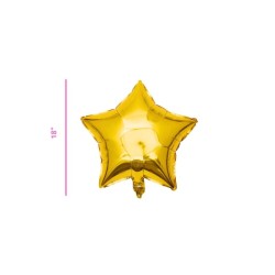 GLOBO METÁLICO ESTRELLA DORADO 18