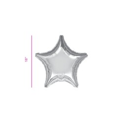 GLOBO METÁLICO ESTRELLA PLATA 18