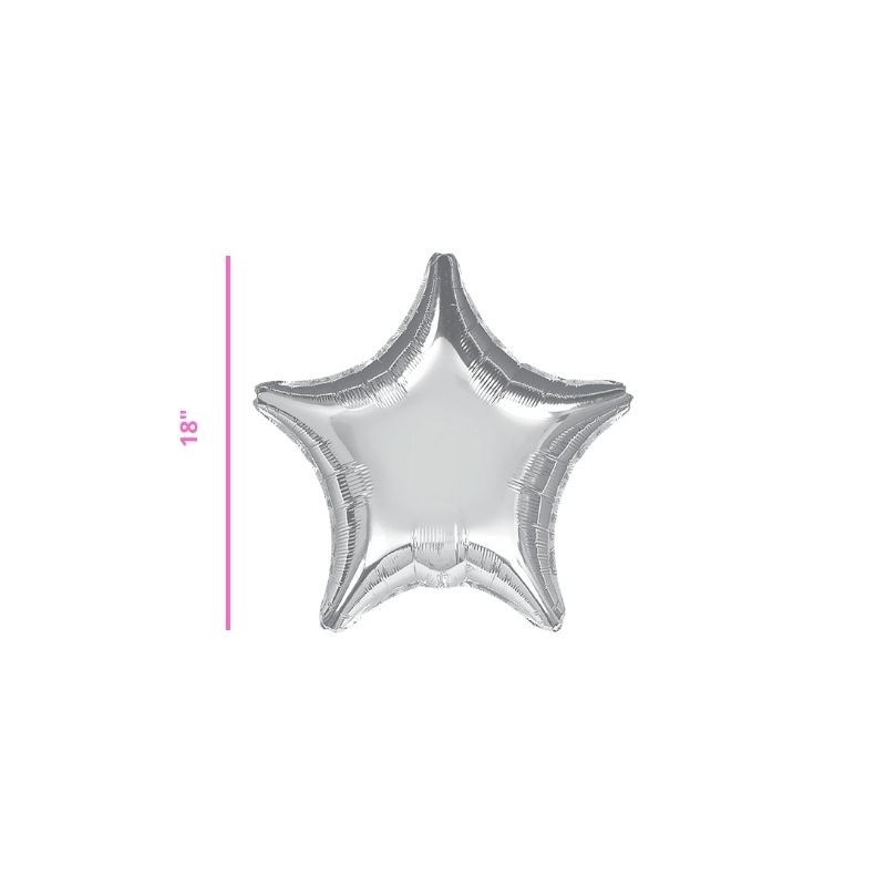 GLOBO METÁLICO ESTRELLA PLATA 18